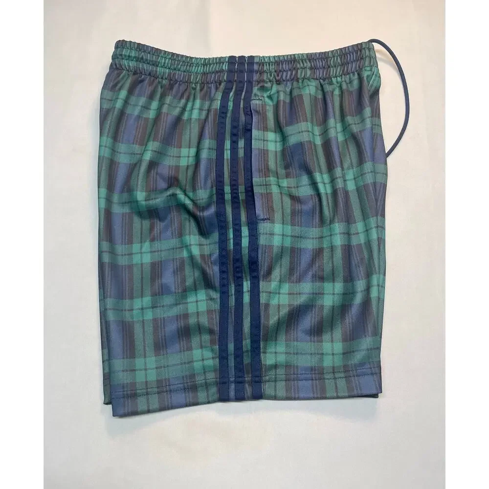 Adidas Originals Black Watch Plaid Shorts Men's Medium Green Navy Gold Trefoil - Picture 6 of 6